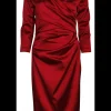 Jurk shantung rood | DELSCHER. Fashion