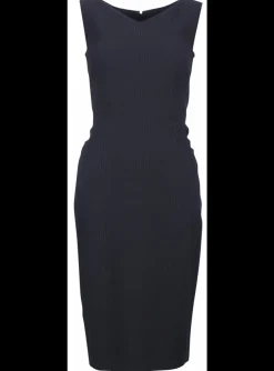 jurk zwart ingeweven ruit | DELSCHER. Fashion