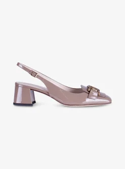 kate slingback lakleer taupe | DELSCHER. Fashion
