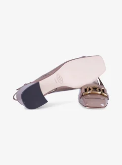 kate slingback lakleer taupe | DELSCHER. Fashion