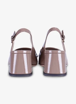 kate slingback lakleer taupe | DELSCHER. Fashion