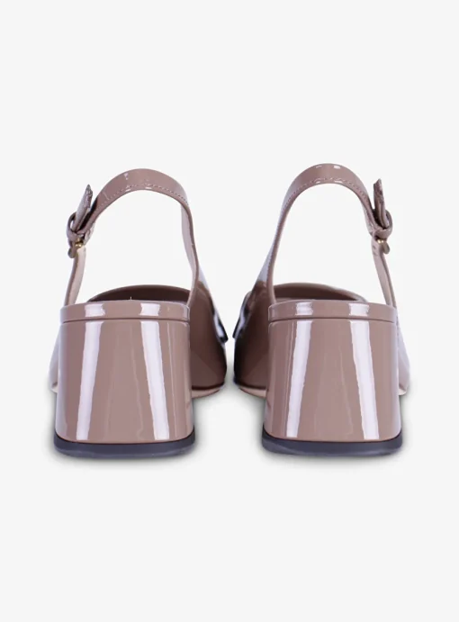 kate slingback lakleer taupe | DELSCHER. Fashion