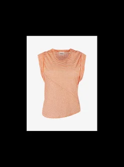 Kottyni GZ shirt streep wit oranje | DELSCHER. Fashion