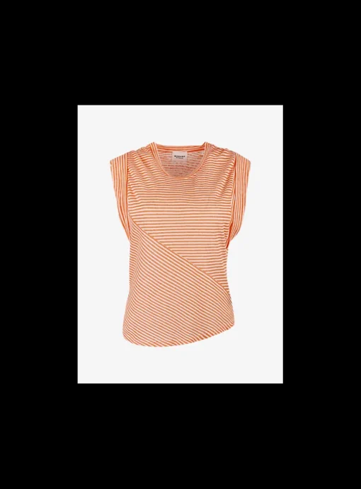 Kottyni GZ shirt streep wit oranje | DELSCHER. Fashion
