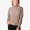 Last piece: Pull wol zijde cashmere taupe | DELSCHER. Fashion