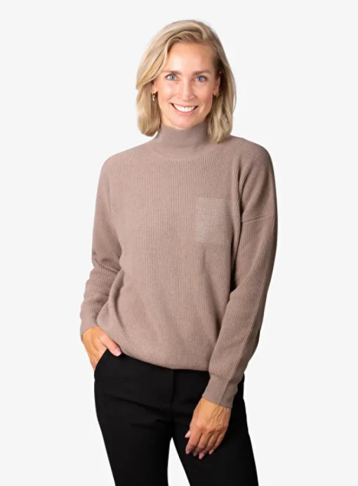 Last piece: Pull wol zijde cashmere taupe | DELSCHER. Fashion