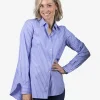 Lenon blouse blauw wit streep | DELSCHER. Fashion