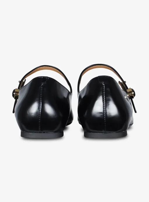 Mary Jane ballerina leder zwart | DELSCHER. Fashion