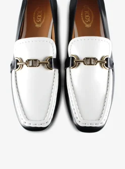 Mocassin loafer zwart wit | DELSCHER. Fashion