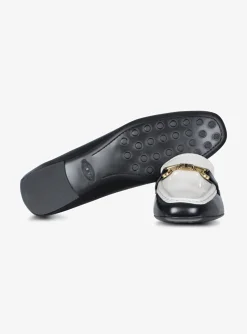 Mocassin loafer zwart wit | DELSCHER. Fashion