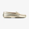 Mocassin metallic goud leder | DELSCHER. Fashion