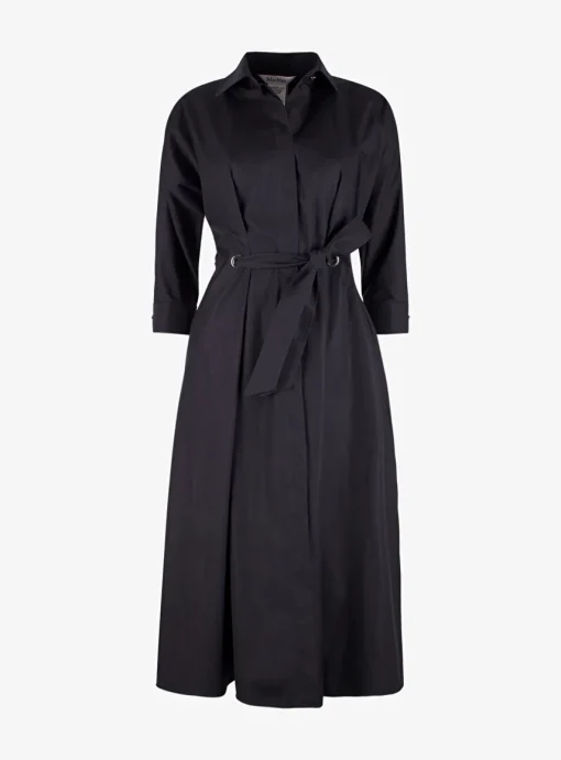 Overhemd jurk zwart | DELSCHER. Fashion