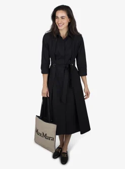 Overhemd jurk zwart | DELSCHER. Fashion