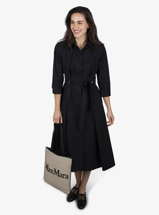 Overhemd jurk zwart | DELSCHER. Fashion