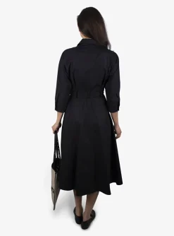 Overhemd jurk zwart | DELSCHER. Fashion