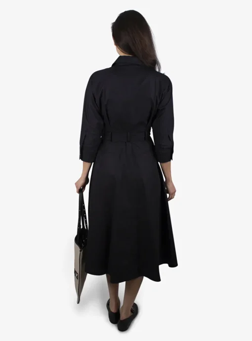 Overhemd jurk zwart | DELSCHER. Fashion
