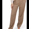 Pantalon bandplooi flannel beige | DELSCHER. Fashion