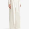 Pantalon bandplooi katoen offwhite | DELSCHER. Fashion