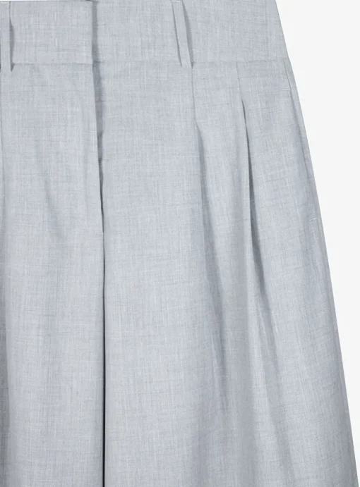 Pantalon bandplooi lichtgrijs | DELSCHER. Fashion