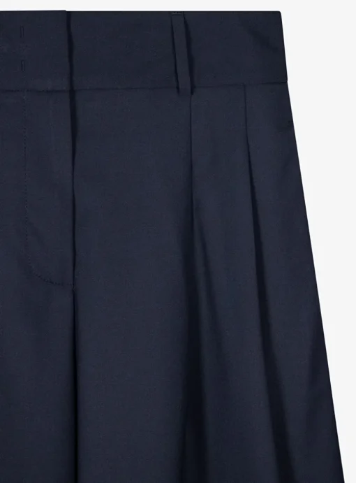 Pantalon bandplooi marine | DELSCHER. Fashion