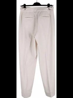 Pantalon beige omslag | DELSCHER. Fashion