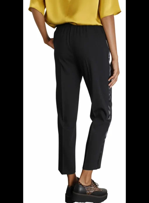 Pantalon coolwool zwart met elastische taille | DELSCHER. Fashion
