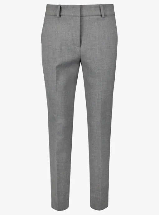 Pantalon double crepe grijs | DELSCHER. Fashion