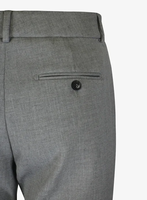 Pantalon double crepe grijs | DELSCHER. Fashion