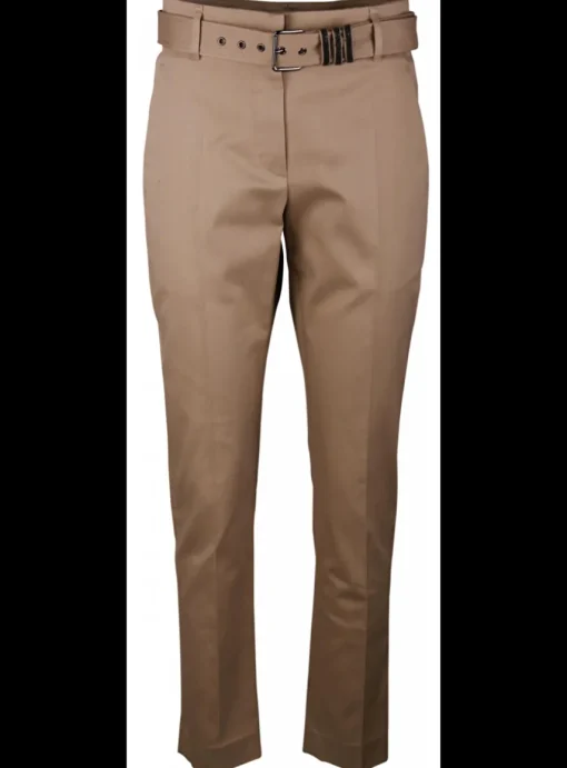 Pantalon katoen beige | DELSCHER. Fashion