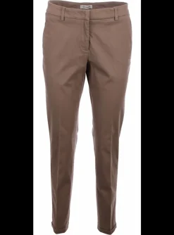 pantalon katoen hazelnoot | DELSCHER. Fashion
