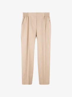 Pantalon katoen licht camel | DELSCHER. Fashion