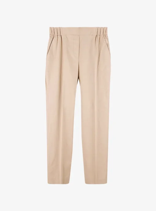 Pantalon katoen licht camel | DELSCHER. Fashion
