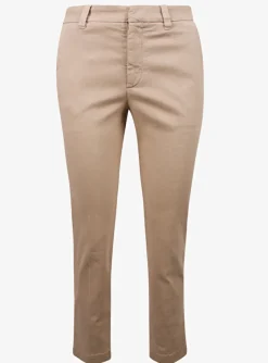 Pantalon katoen stretch camel | DELSCHER. Fashion
