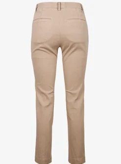 Pantalon katoen stretch camel | DELSCHER. Fashion