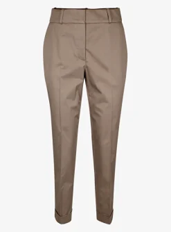 Pantalon katoen taupe | DELSCHER. Fashion