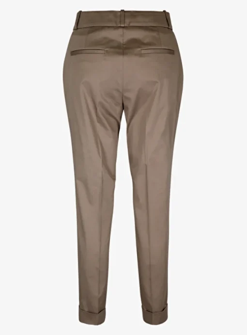 Pantalon katoen taupe | DELSCHER. Fashion