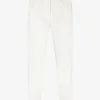 Pantalon katoen viscose wit | DELSCHER. Fashion