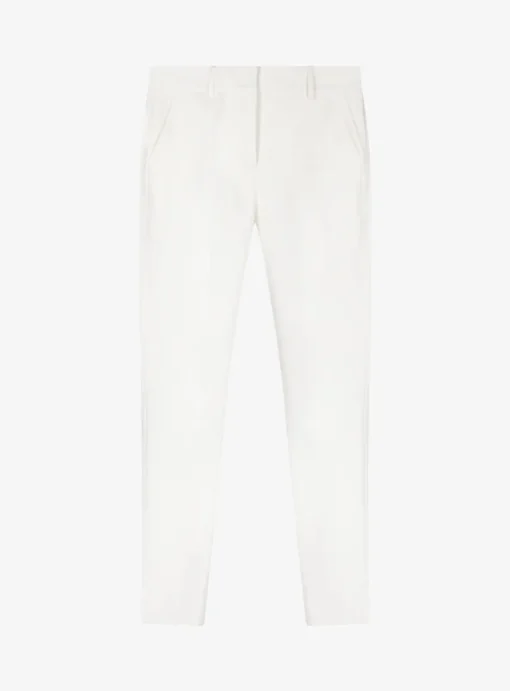 Pantalon katoen viscose wit | DELSCHER. Fashion