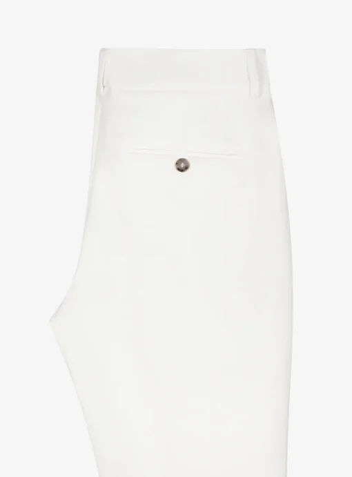 Pantalon katoen viscose wit | DELSCHER. Fashion
