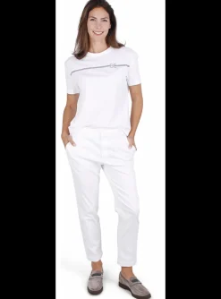 Pantalon katoen winter wit | DELSCHER. Fashion