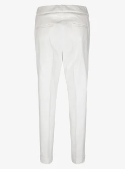 Pantalon katoen wit met omslag | DELSCHER. Fashion