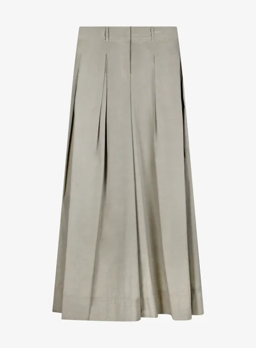 Pantalon KATOEN ZACHT groen extra wide leg | DELSCHER. Fashion
