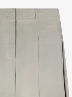 Pantalon KATOEN ZACHT groen extra wide leg | DELSCHER. Fashion