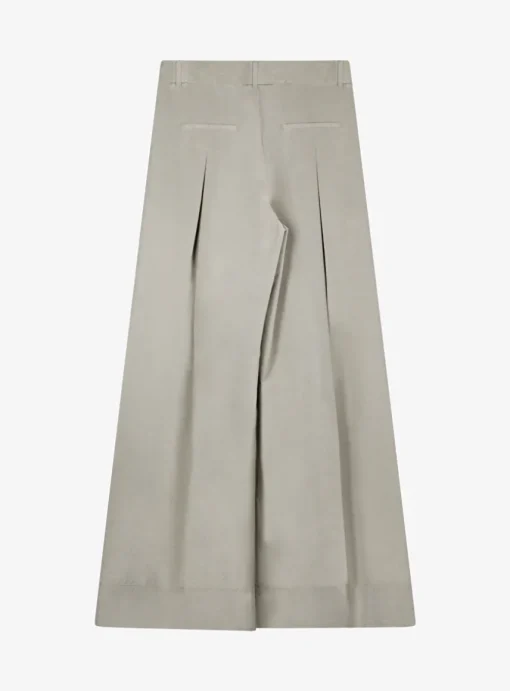 Pantalon KATOEN ZACHT groen extra wide leg | DELSCHER. Fashion