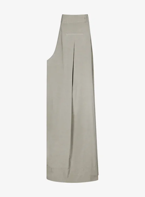 Pantalon KATOEN ZACHT groen extra wide leg | DELSCHER. Fashion