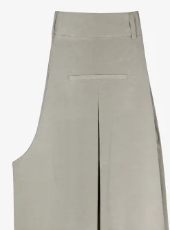 Pantalon KATOEN ZACHT groen extra wide leg | DELSCHER. Fashion