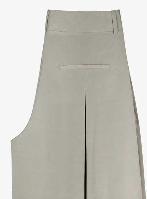 Pantalon KATOEN ZACHT groen extra wide leg | DELSCHER. Fashion
