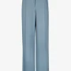 Pantalon linnen petrol blauw | DELSCHER. Fashion