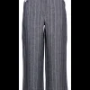 Pantalon linnen streep wit blauw | DELSCHER. Fashion