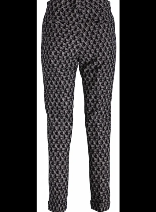 Pantalon logo dessin zwart wit | DELSCHER. Fashion